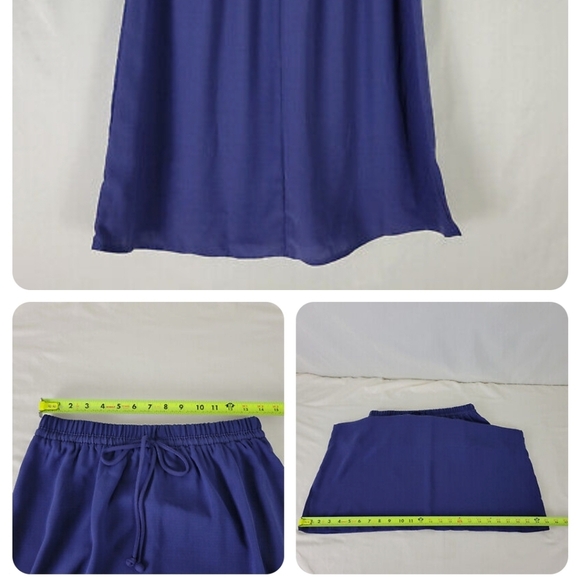 *New Womens Skirt Size S Small 4/6 Blue Elastic Drawstring Waist A-Line Midi - Picture 3 of 3